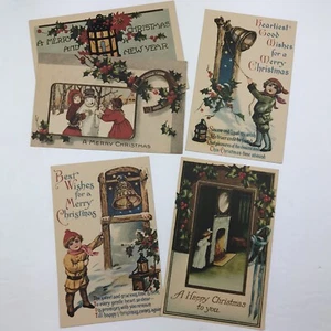 Vintage Postcards Set of 5 Old Ecology Christmas Holiday Unposted - Picture 1 of 11