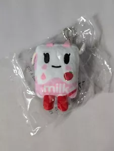 Tokidoki Strawberry Milk 5” Pink White Hearts Plush Keychain NEW - Picture 1 of 1