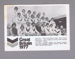 #E. 1977 RUGBY LEAGUE GREAT BRITAIN TEAM CARD - PRINTED SIGNATURES, MARK - Picture 1 of 2