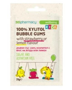 100% Xylitol KID'S Bubble Gums strawberry / lemon flavor - sugar & aspartam-free - Picture 1 of 1