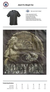 Men's Short Sleeve Crew Neck T-Shirt Wild Turkey Graphic Logo Brown Mossy Oak - Picture 1 of 5