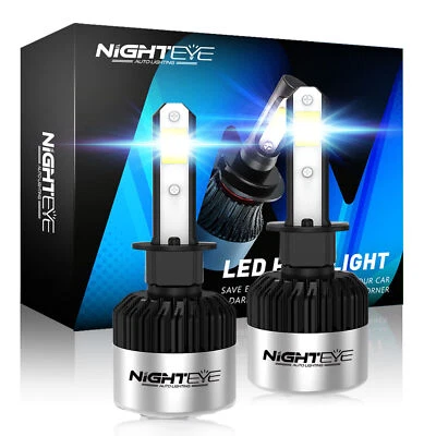 NIGHTEYE LED H1 Headlight Bulbs 6500K 9000LM 72W High Low Beam Fog Light CANBUS - Image 1 of 4