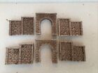 2X Tunnel & 4 Walls-N Scale Gauge- Rough Stone -Painted, Stepped Wall Type Awk10