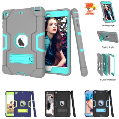 For iPad 5/6/7/8/9th Generation Air 1 2 Mini 4 5 Heavy Duty Stand Rugged Cover - Image 1 of 4