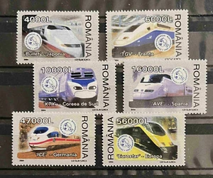 High Speed Trains Railways mnh set 6 stamps 2004 Romania #4621-6 Bullet - Bild 1 von 1