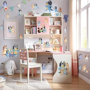 Bluey Dog Wall Decals 21 Pcs Large 3D Waterproof Stickers Removable PVC Cartoon - Picture 1 of 5