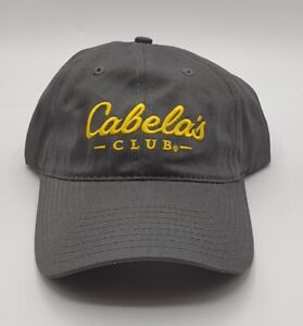Cabelas Hat Cap Club Strapback Casual Outdoor Gray Adjustable Embroidered New