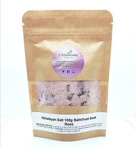 Himalayan Salt Bath Foot Soak Rose Petals And Rose Absolute Essential Oil 100g - Picture 1 of 4