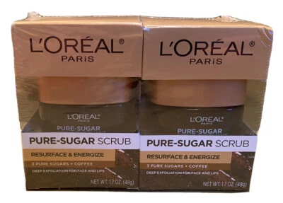 Loreal Paris Pure-Sugar Scrub Deep Exfoliation 1.7oz Lot of 2 - Image 1 of 4