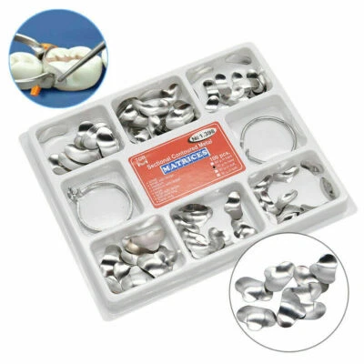 100Pcs/Pack Dental Metal Matrices Sectional Contoured Matrix Refill Soft Band - Image 1 of 4
