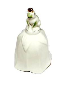 Campana de mesa rana, rey rana pintada a mano, porcelana Lindner, campana de animal, campana de escritorio - Imagen 1 de 1