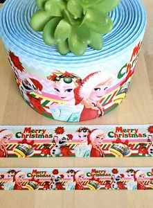 7/8, 1.5 & 3" (1 YD) Frozen Christmas Ribbon Elsa Anna Christmas Bells Disney - Picture 1 of 2