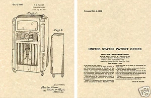 WURLITZER Model 24 JUKEBOX US PATENT Art Print READY TO FRAME! 1938 Paul Fuller - Picture 1 of 1