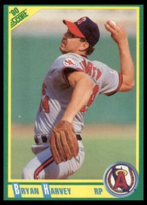 1990 Score #8 Bryan Harvey California Angels Baseball Card