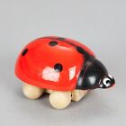 Coccinella Ladybug - Gioco Legno Wood Toy - Ruote Wheels - Czechoslovakia 80'S
