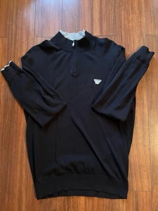 Armani Jeans Logo Men’s Quarter-Zip Sweater Size Large - Picture 1 of 7