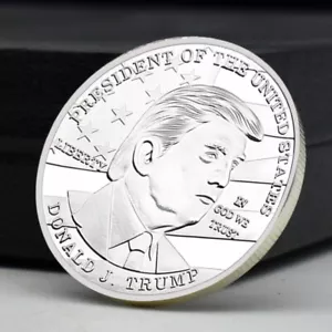 45° Presidente degli Stati Uniti Donal J. Trump Moneta Placcatura Argento Souvenir - Foto 1 di 12