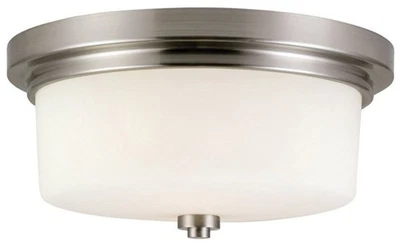 Design House 556654 Aubrey 2 luces 13" W montaje empotrado techo de tambor - níquel Foto 1 de 4