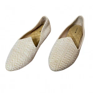 BIRDIES Reiher Chai Chevron gewebte flache Schuhe gepolstert bequem Braut Größe 10 - Bild 1 von 10