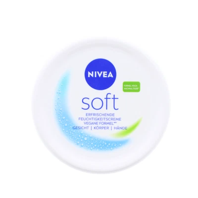 NIVEA Soft Erfrischende Feuchtigkeitscreme 375 ml 48h Gesicht Körper Hände - Bild 1 von 2