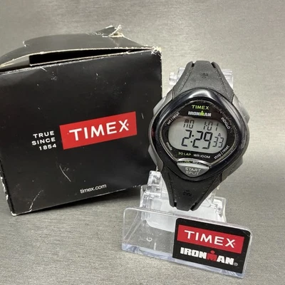 Timex Ironman Sleek 30 Watch Women 35mm Digital Black Alarm Chrono New Battery - image 1 of 4