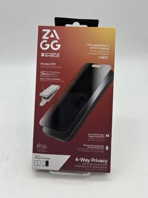 Protetor de tela privacidade vidro escudo invisível ZAGG para iPhone 17 Pro Max - Imagem 1 de 2