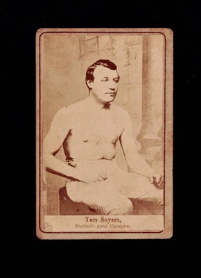 Tarjeta de boxeo carta de visita CDV EXTREMADAMENTE RARA 1880 CHAMPION BOXER TOM SAYERS Foto 1 de 2
