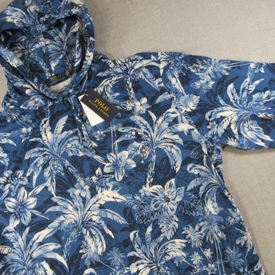Polo Ralph Lauren Мужская XLT цветочный тропический толстовка с капюшоном рубашка синий белый хлопок новый - Изображение 1 из 4