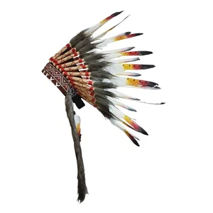 Indian Feather Headdress in American Chief Hat for Party Shows - Picture 1 of 7