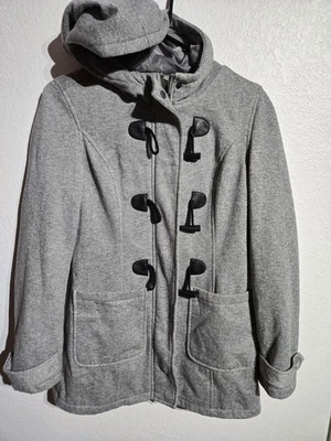 Abrigo Chaqueta de Diseñador New York YOKI Chian Talla Pequeña Gris Retro Ciudad Abrigo con Capucha Foto 1 de 4