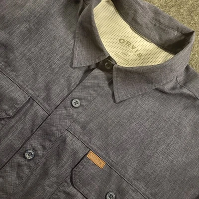 Orvis Short Sleeve Tech Shirt Blue Men's XXL Denim Look - Image 1 of 4