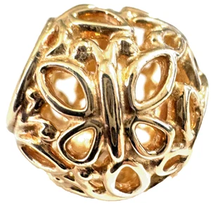 Charm da giardino farfalla in oro giallo 14 carati Pandora 750895 nuovo con etichetta - Foto 1 di 7