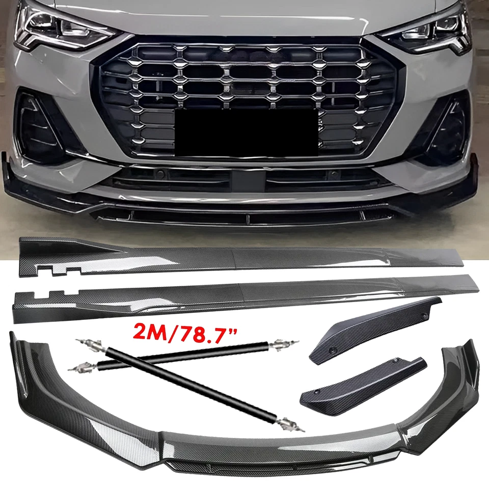 For Audi Q3 Q5 Q7 Carbon Fiber Side Skirt Rear & Front Bumper Lip Splitter Foto 1 de 4