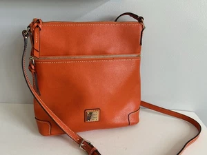 Dooney & Bourke Pebble Leather Crossbody Orange New Autumn Fall - Picture 1 of 10