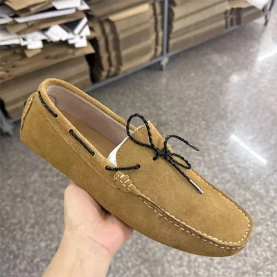Zapatos Mocasines de Cuero Genuino Sin Cordones para Hombres Moda Informales Zapatos de Vestir Foto 1 de 4