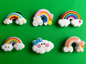 RAINBOW Cloud Shoe Charms -  Fashion Shoe Charm - Lit Cute Shoe Charms - PVC - Foto 1 di 16