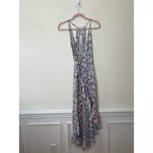 Poupette St. Barth Tamara Floral Wrap Maxi Dress Small Floral Print Sleeveless - Picture 1 of 10