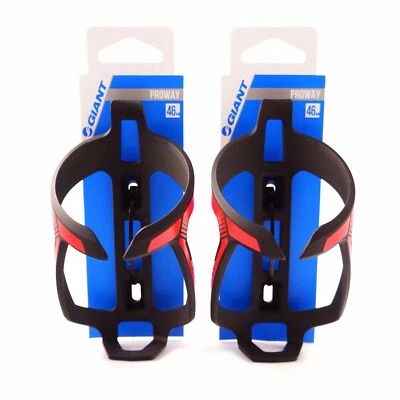 GIANT  Proway Water Bottle Cage Bike Bicycle Bottle Cage - Black & Neon Red 31g - Image 1 of 2