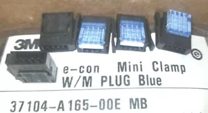 5-pack 3M 37104-A165-00E MB IDC CONNECTOR BLUE PLUG e-con Mini Clamp NEW 5pcs - Picture 1 of 5