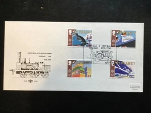 GB 1988 Sheffield & Rotherham Eisenbahnverkehr FDC Bradbury sehr selten (R212) - Bild 1 von 1