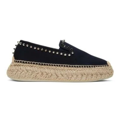 Christian Louboutin ESPABOAT Zapatos Alpargata Plataforma Plana Tachonados con Picos $795 Foto 1 de 4