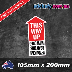 This Way Up Sticker Funny Laptop Car Window Bumper 4x4 Decal JDM If you can - Picture 1 of 4