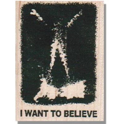 Sello de goma, quiero creer, alienígena, archivos X, frase de TV, espacio, cielo, cita, palabras Foto 1 de 2