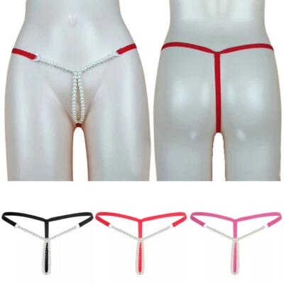 Women Sexy Pearl Micro Bikini Massage G-String Thong Panties Lingerie Underwear↷ - Bild 1 von 4