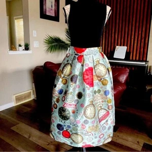 Nuevo con etiquetas Falda Midi Choies Estampado Novedad Retro Forrada en A Satén Globo Talla Grande - Imagen 1 de 10