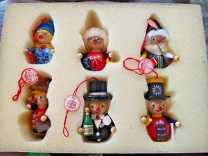 Set 6 ornamenti vintage Steinbach in legno fatti a mano in Germania - Foto 1 di 11