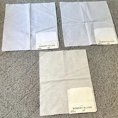 Robert Allen 3 Fabric Samples Approx 10” x 12” White 8.5” x 11.75” Ivory Crafts - Image 1 of 4
