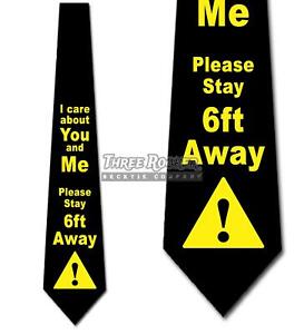 Social Distancing Ties Mens Virus Necktie Pandemic Tie Medical Necktie