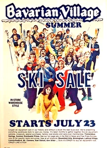 BAVARIAN VILLAGE SKI PRO SHOPS—SUMMER SKI SALE—VINTAGE 1973 MAGAZINE PRINT AD - Picture 1 of 1