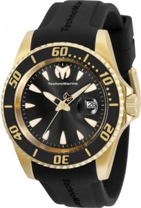 Orologio TechnoMarine Uomo Manta Mare Quadrante Nero Quarzo Oro TM-220116 - Foto 1 di 4